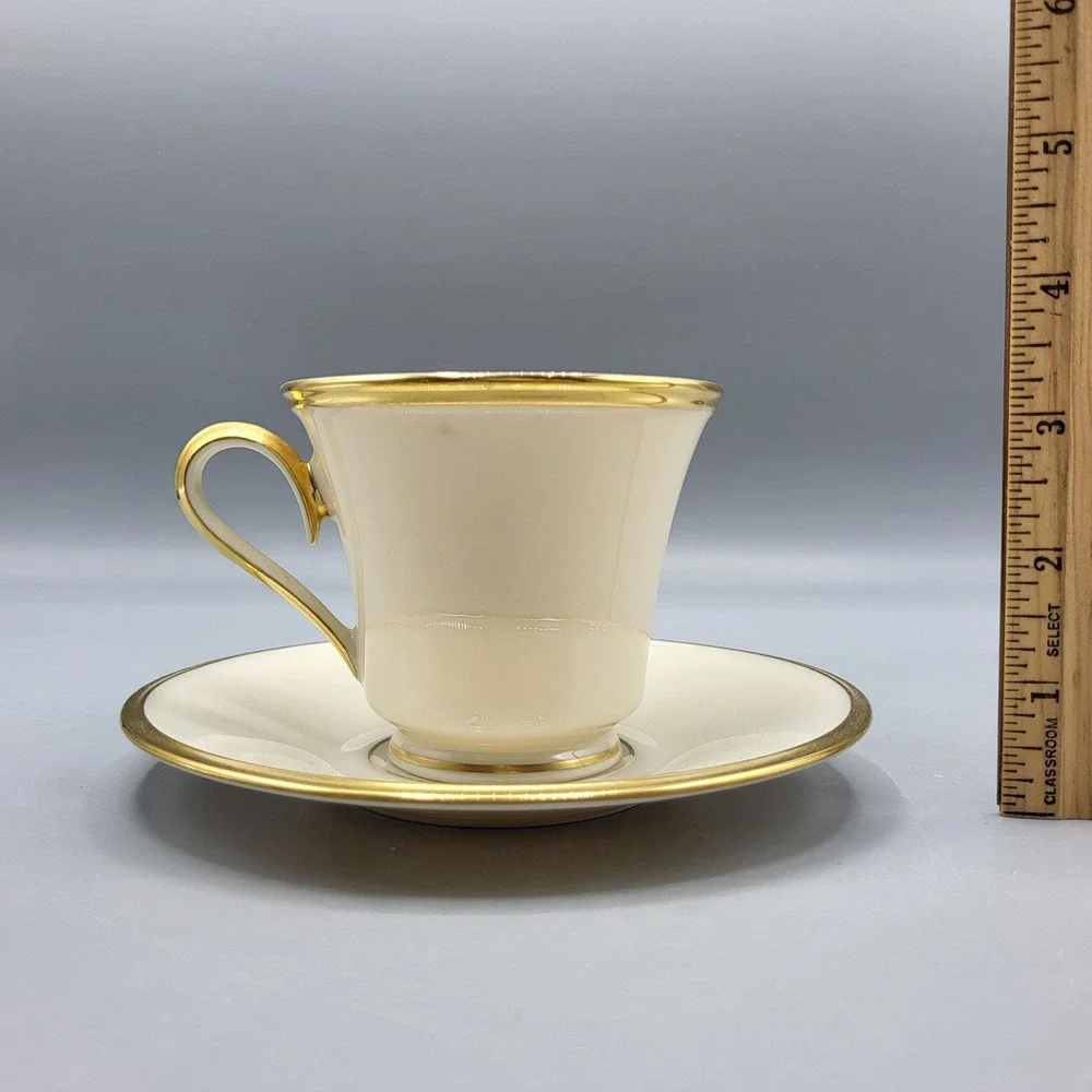 Vintage Lenox Eternal Dimension Collection Gold Trim Cup & Saucer Set